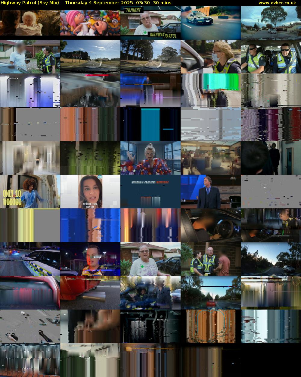 Highway Patrol (Sky Mix) Thursday 4 September 2025 03:30 - 04:00