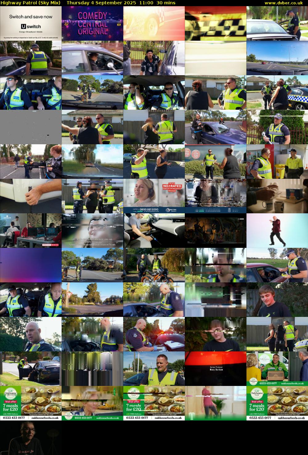 Highway Patrol (Sky Mix) Thursday 4 September 2025 11:00 - 11:30