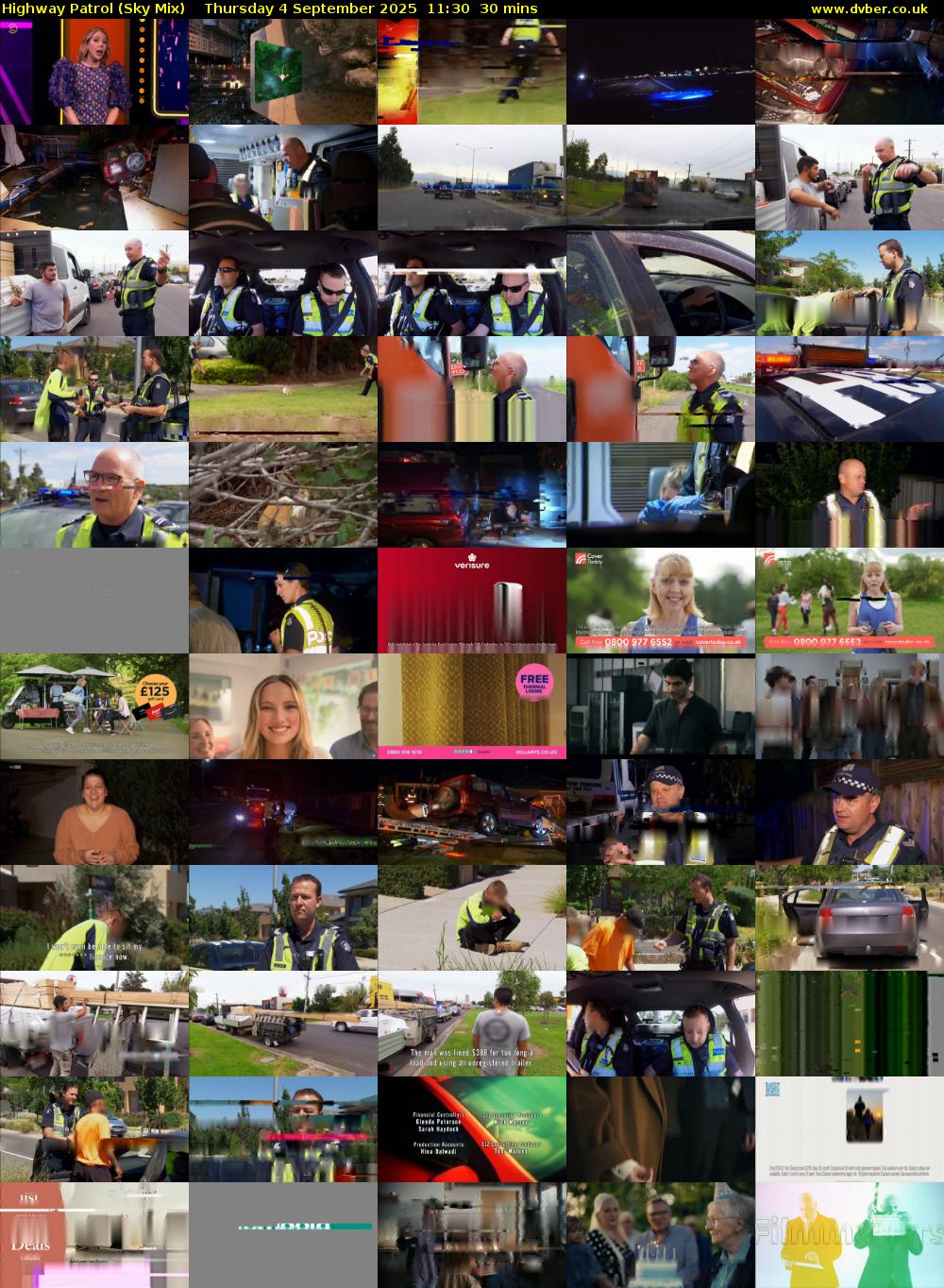 Highway Patrol (Sky Mix) Thursday 4 September 2025 11:30 - 12:00