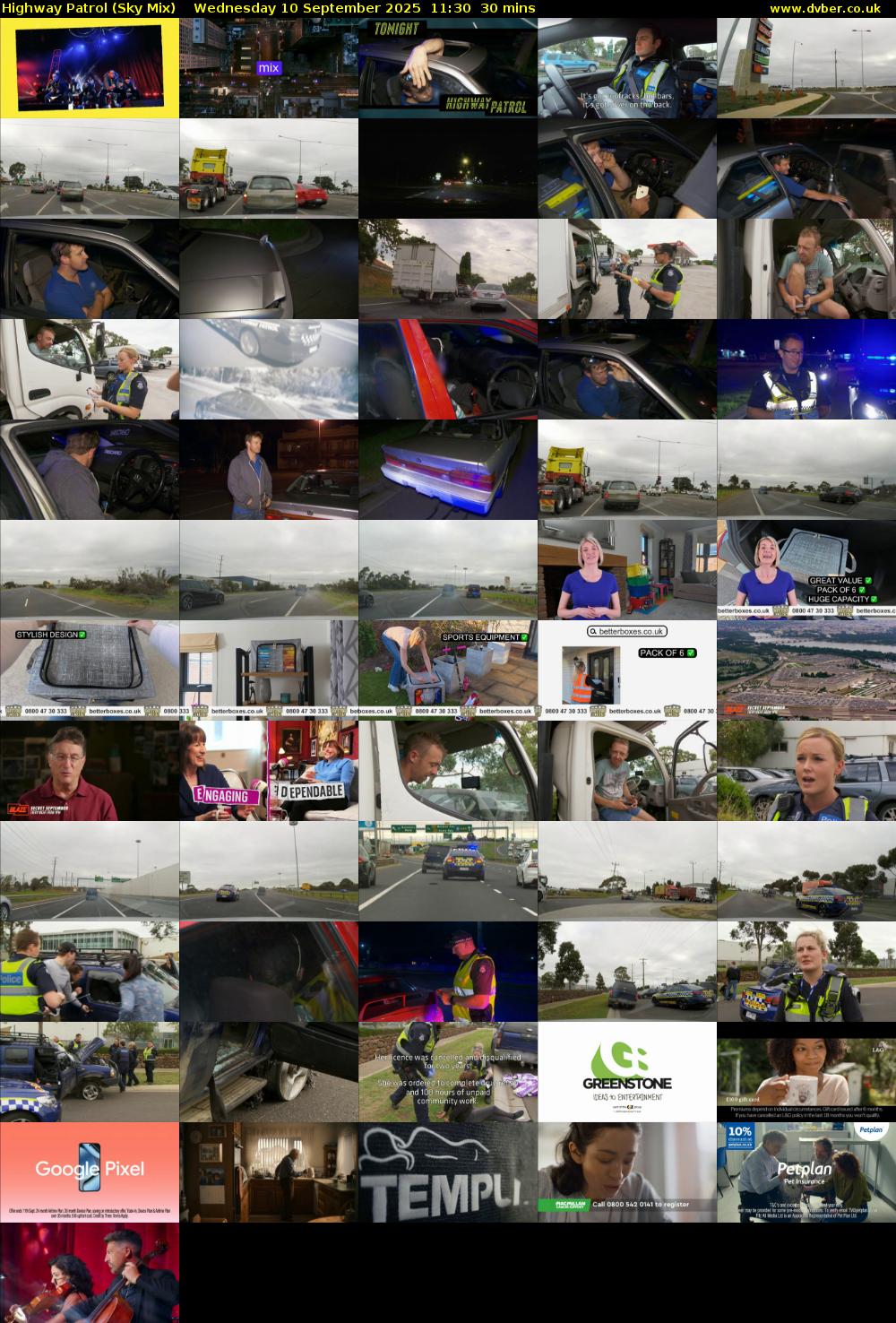 Highway Patrol (Sky Mix) Wednesday 10 September 2025 11:30 - 12:00