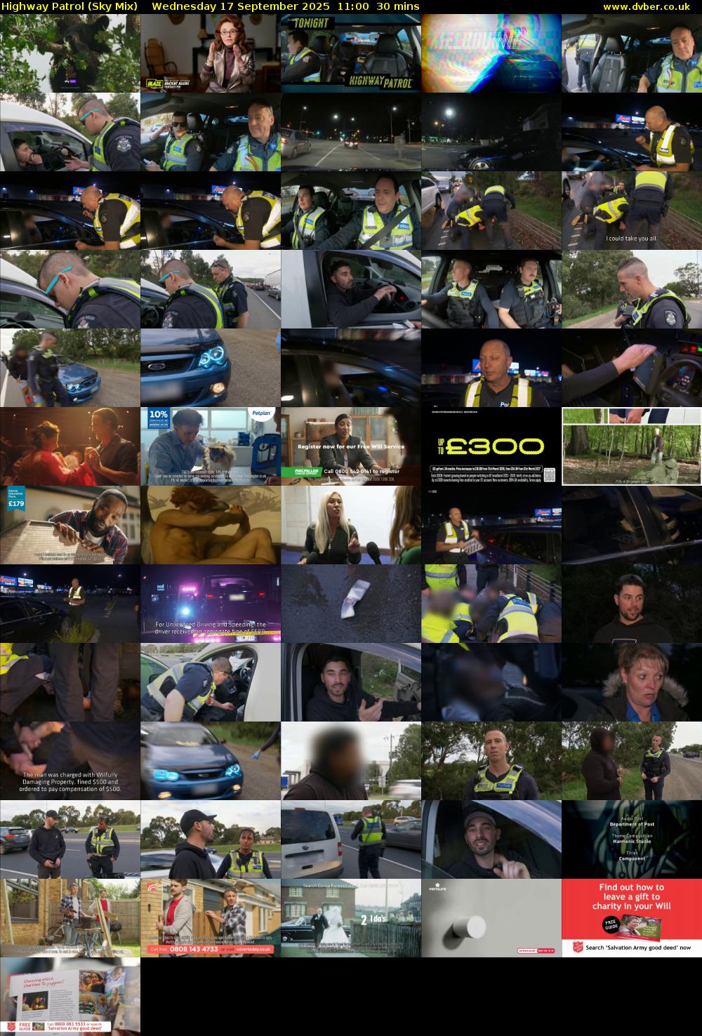Highway Patrol (Sky Mix) Wednesday 17 September 2025 11:00 - 11:30