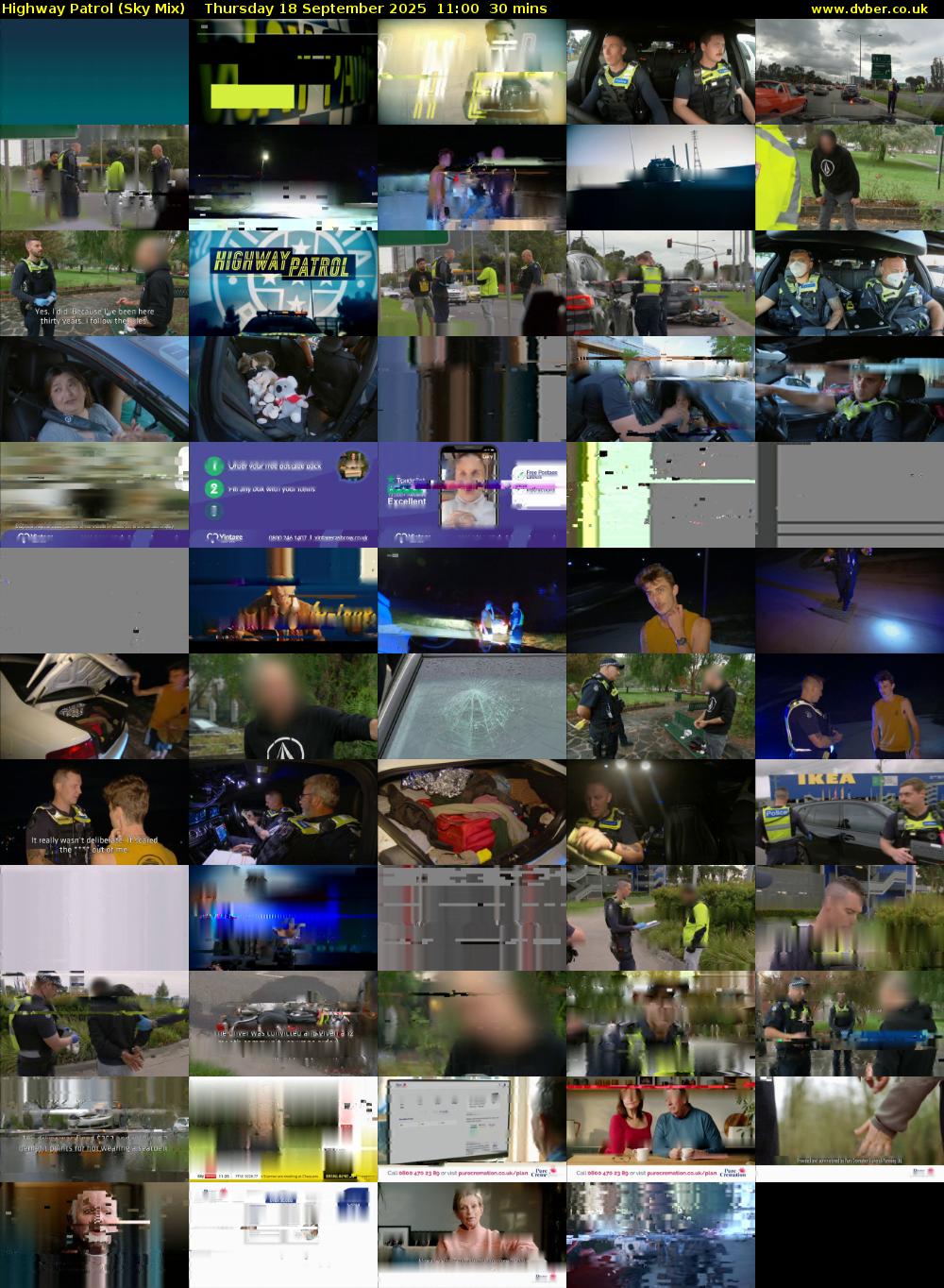 Highway Patrol (Sky Mix) Thursday 18 September 2025 11:00 - 11:30