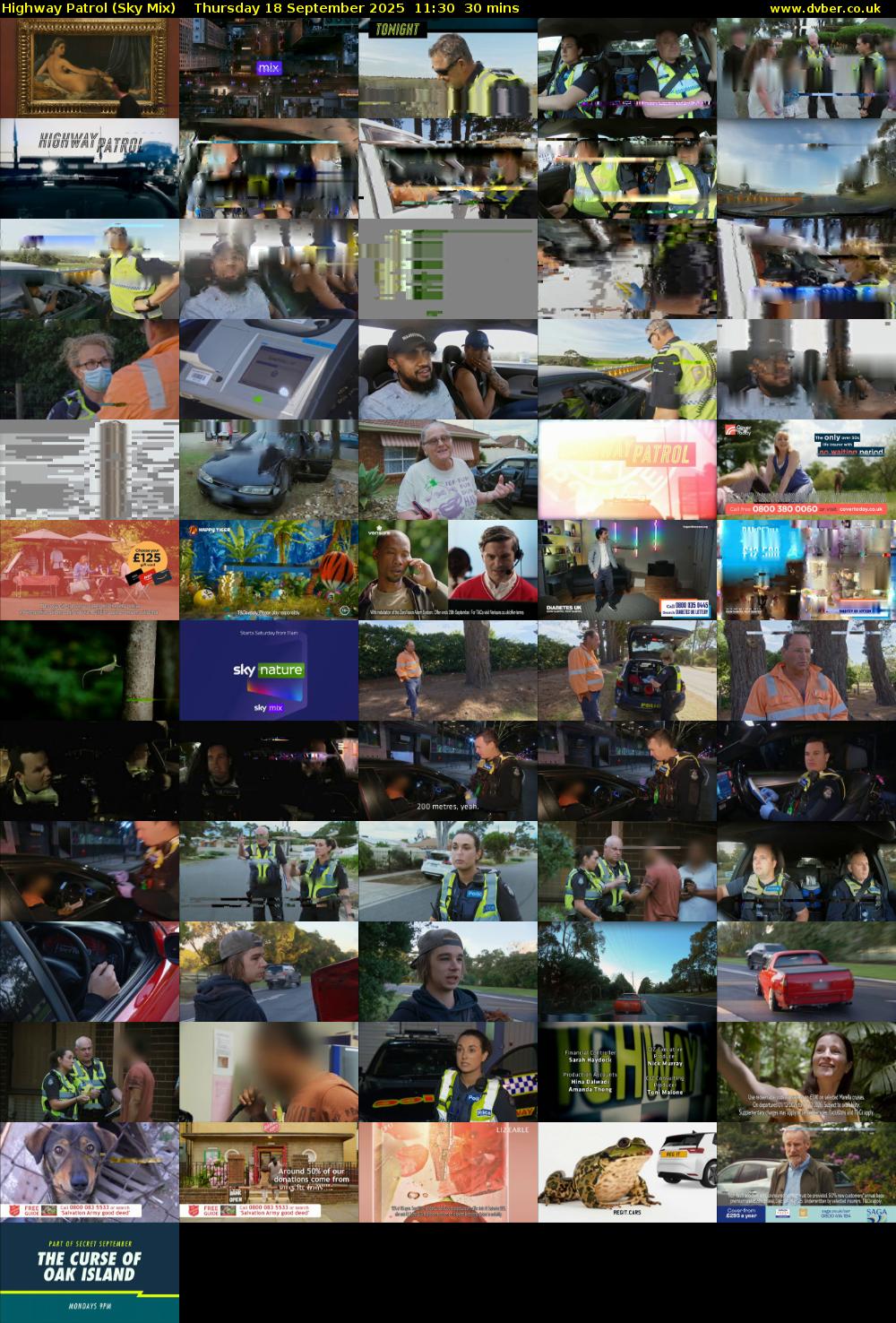 Highway Patrol (Sky Mix) Thursday 18 September 2025 11:30 - 12:00