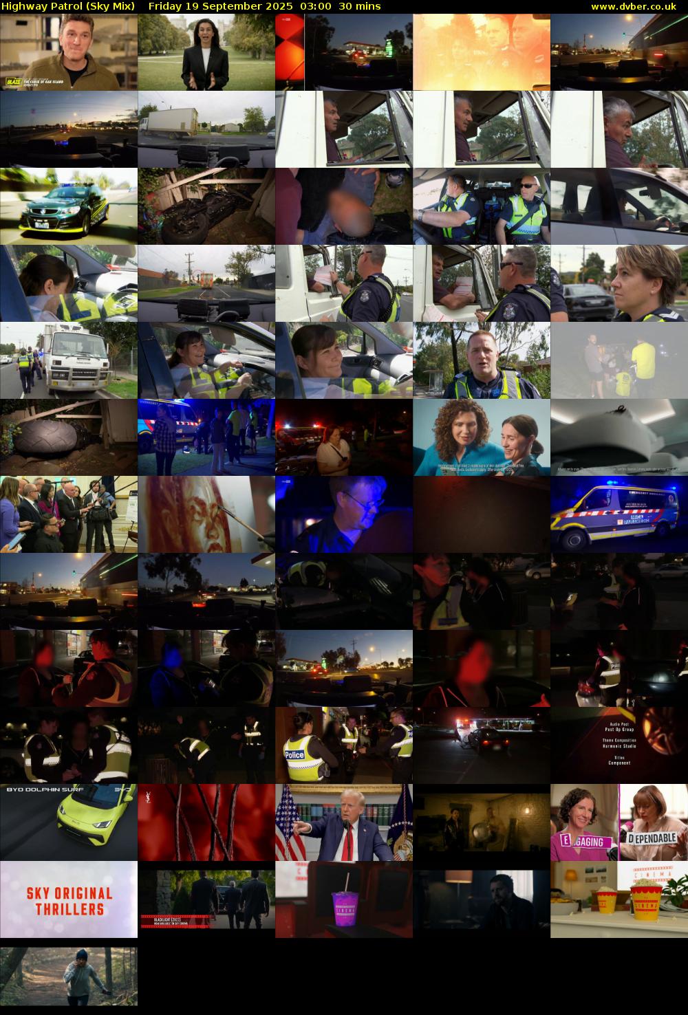 Highway Patrol (Sky Mix) Friday 19 September 2025 03:00 - 03:30