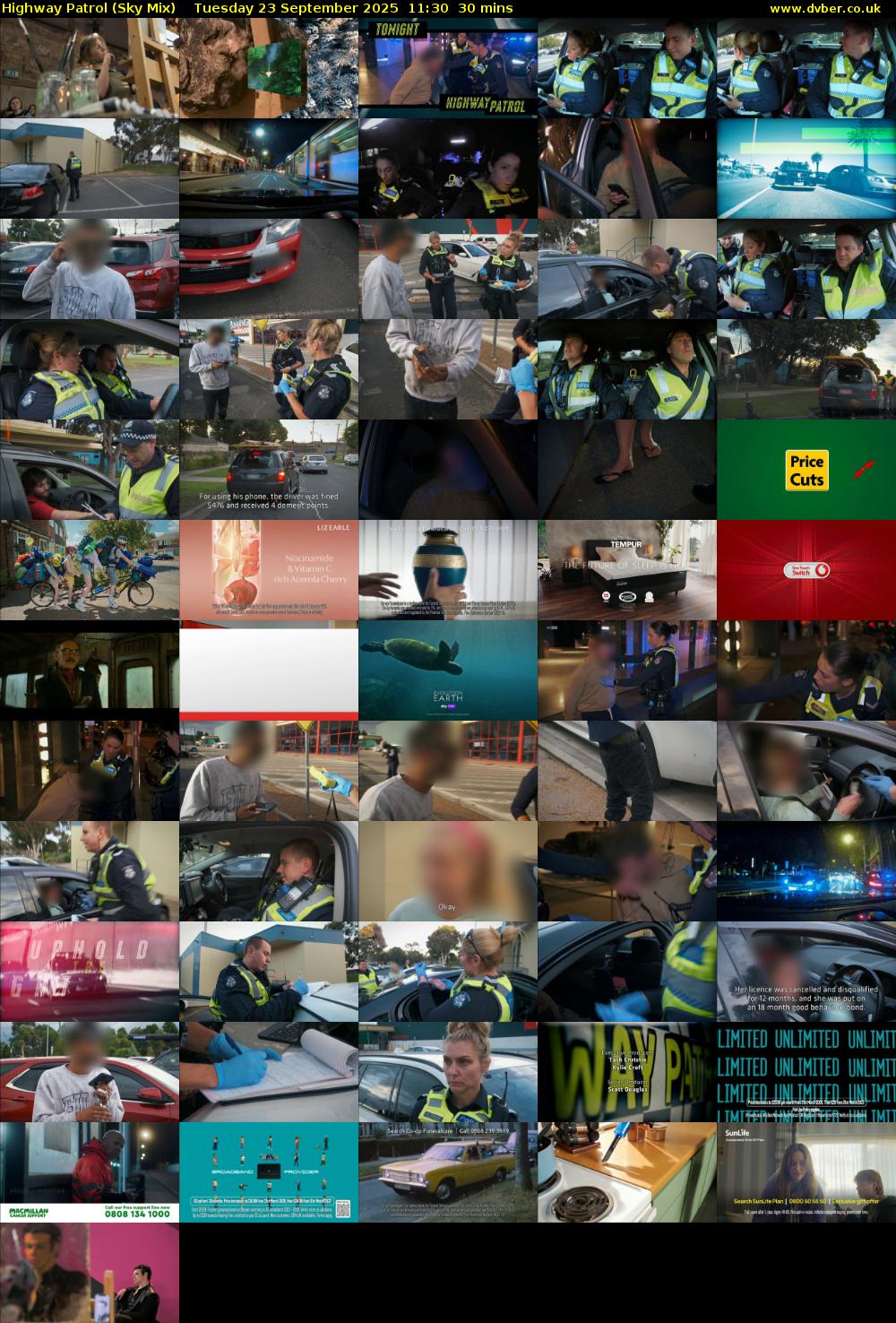 Highway Patrol (Sky Mix) Tuesday 23 September 2025 11:30 - 12:00
