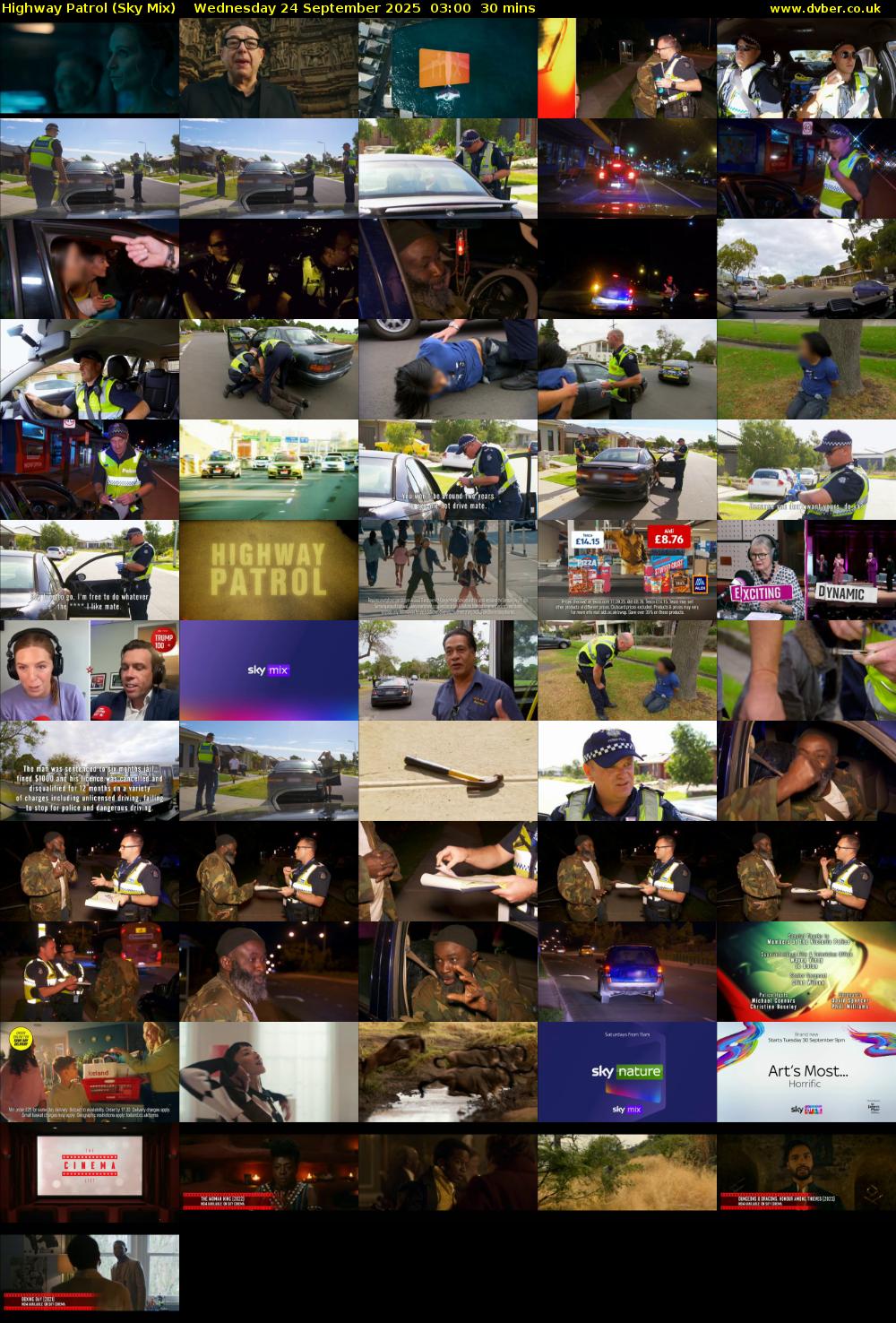 Highway Patrol (Sky Mix) Wednesday 24 September 2025 03:00 - 03:30