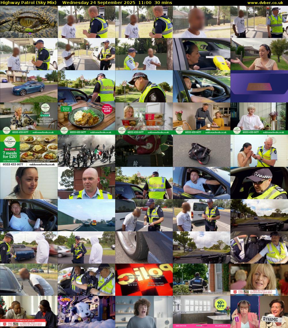 Highway Patrol (Sky Mix) Wednesday 24 September 2025 11:00 - 11:30