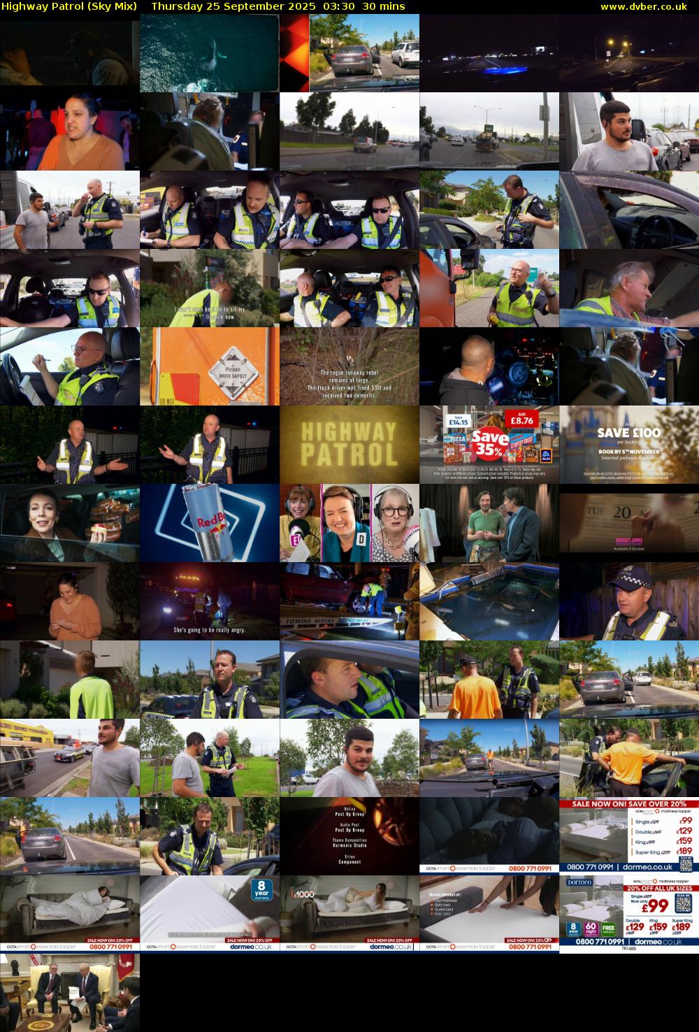 Highway Patrol (Sky Mix) Thursday 25 September 2025 03:30 - 04:00