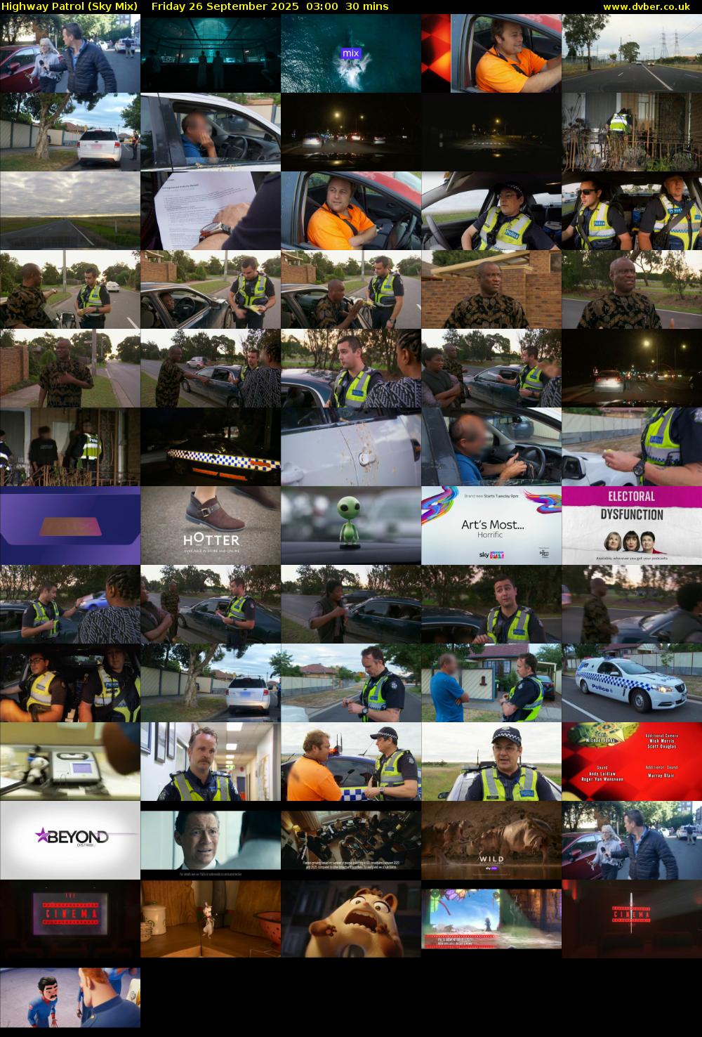 Highway Patrol (Sky Mix) Friday 26 September 2025 03:00 - 03:30