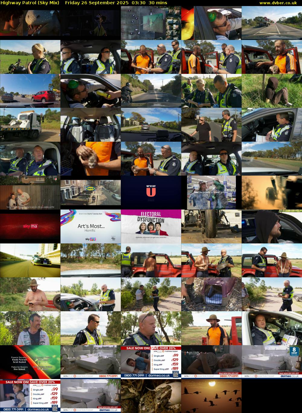 Highway Patrol (Sky Mix) Friday 26 September 2025 03:30 - 04:00