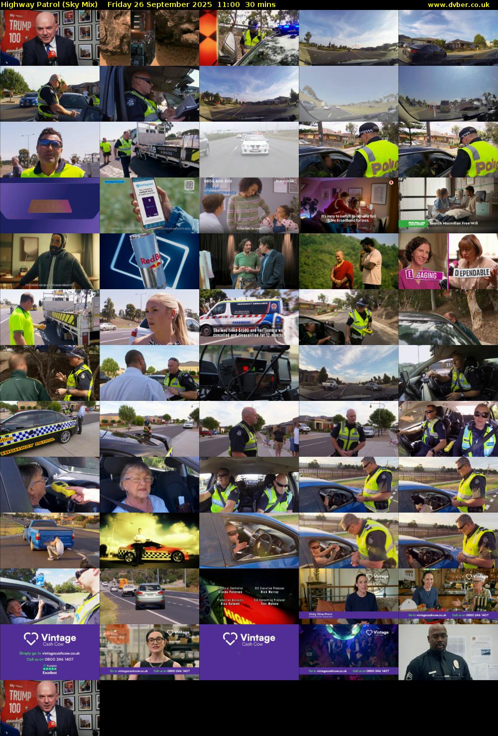 Highway Patrol (Sky Mix) Friday 26 September 2025 11:00 - 11:30