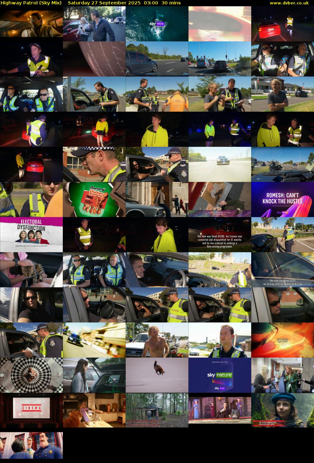 Highway Patrol (Sky Mix) Saturday 27 September 2025 03:00 - 03:30