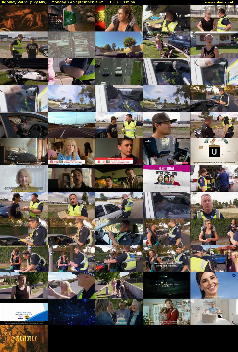Highway Patrol (Sky Mix) Monday 29 September 2025 11:30 - 12:00