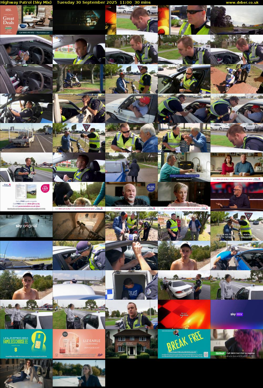 Highway Patrol (Sky Mix) Tuesday 30 September 2025 11:00 - 11:30