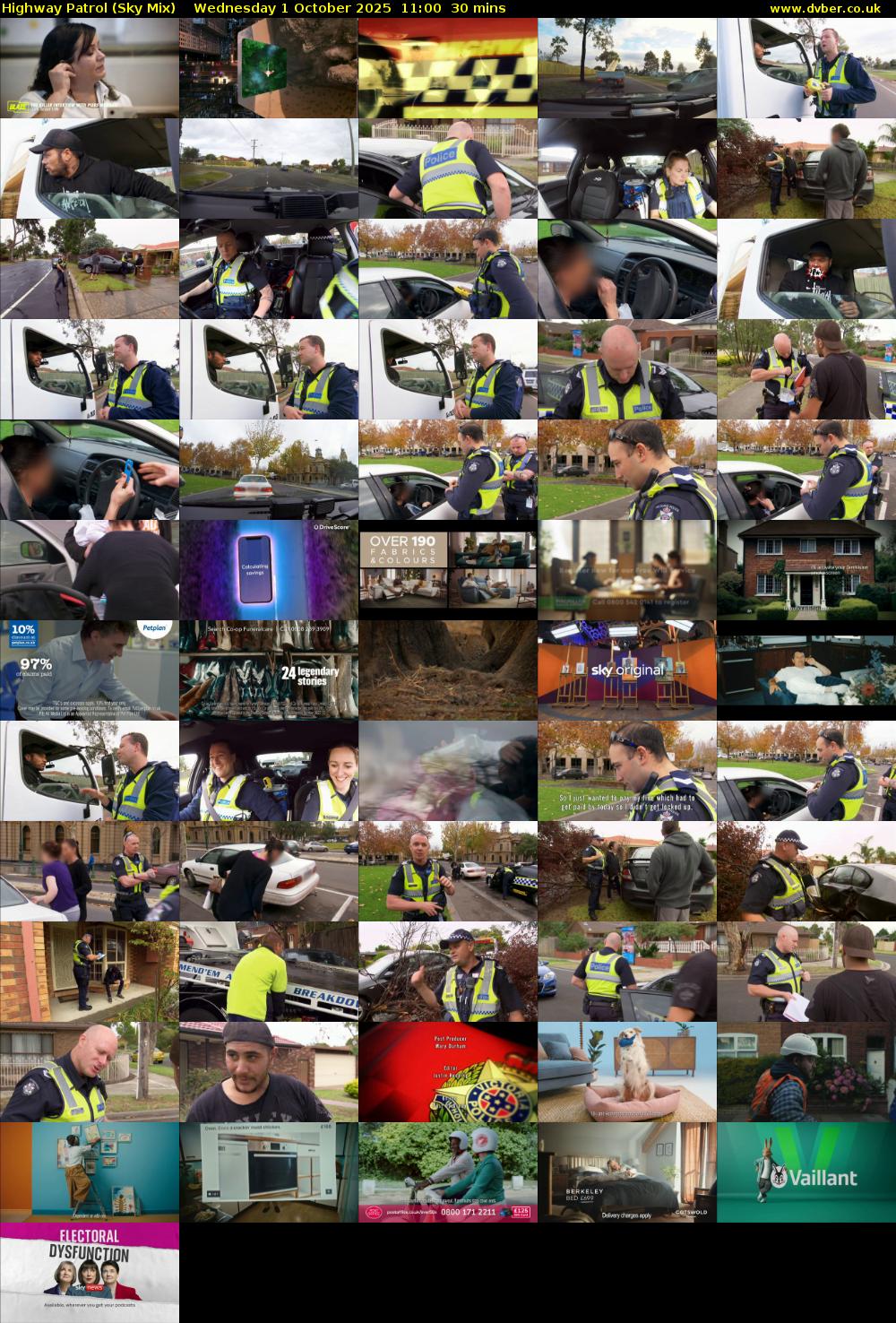 Highway Patrol (Sky Mix) Wednesday 1 October 2025 11:00 - 11:30