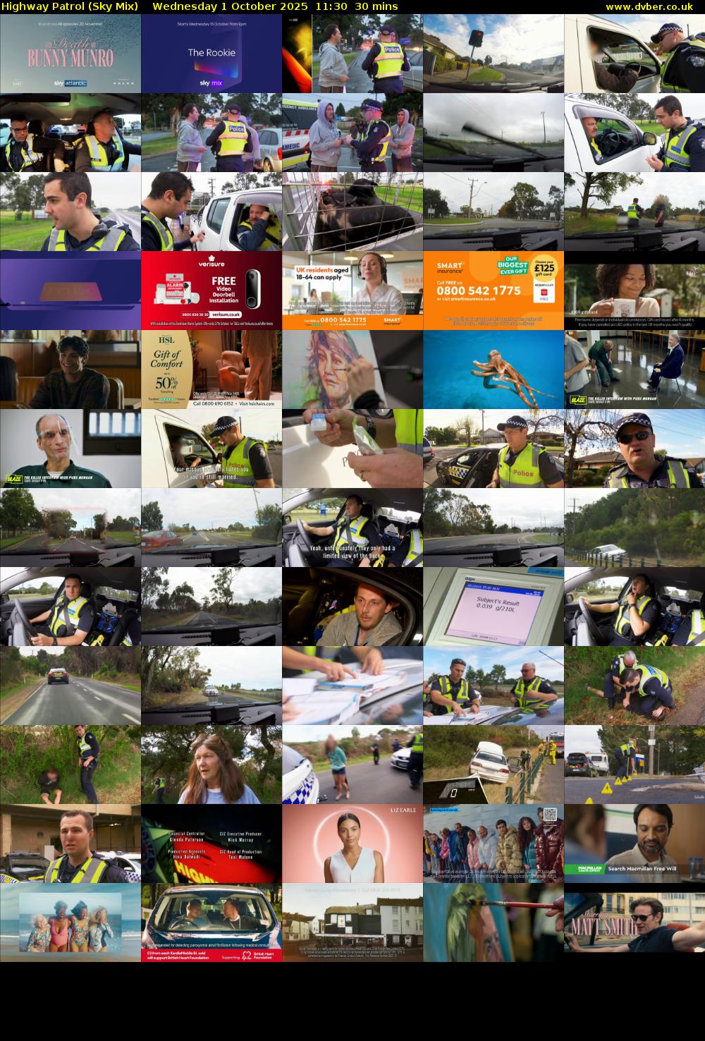 Highway Patrol (Sky Mix) Wednesday 1 October 2025 11:30 - 12:00