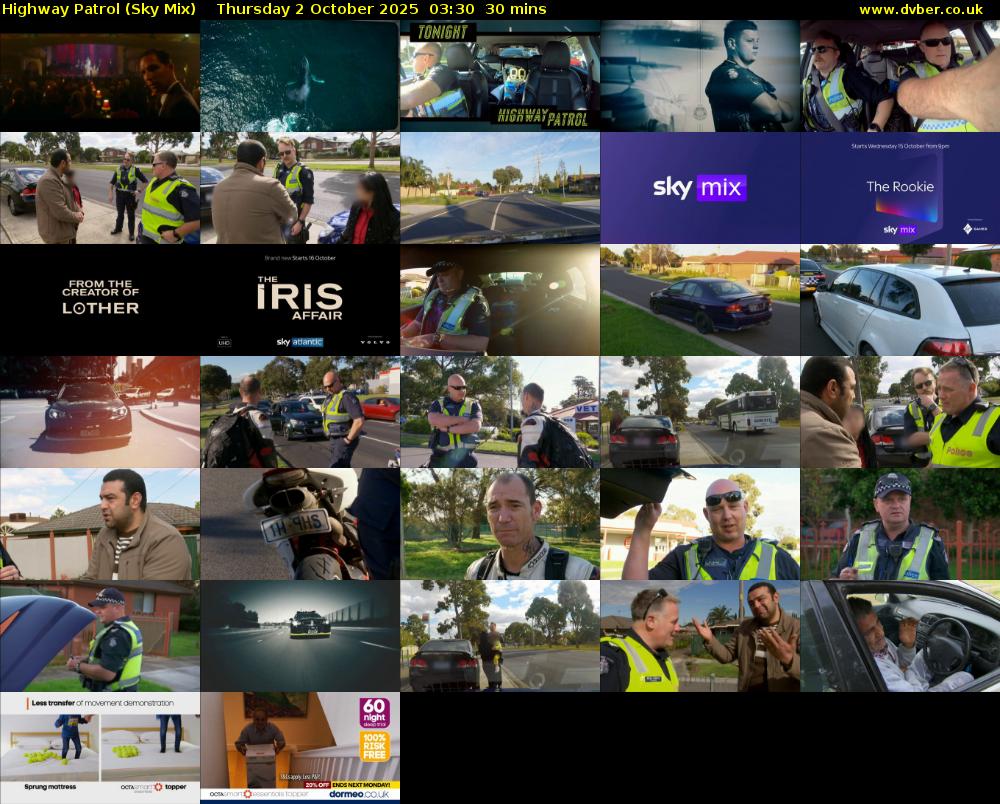 Highway Patrol (Sky Mix) Thursday 2 October 2025 03:30 - 04:00