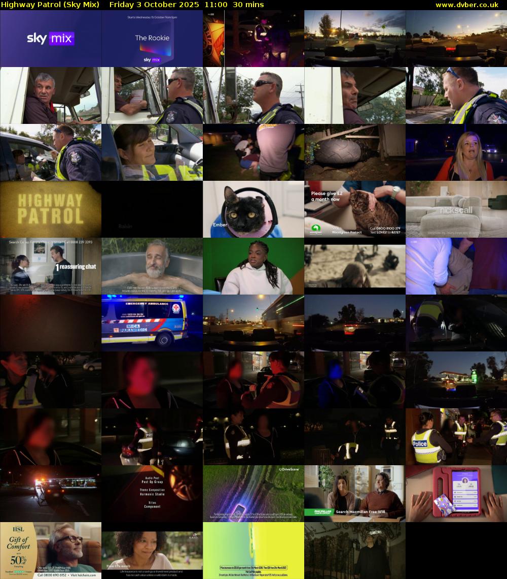 Highway Patrol (Sky Mix) Friday 3 October 2025 11:00 - 11:30