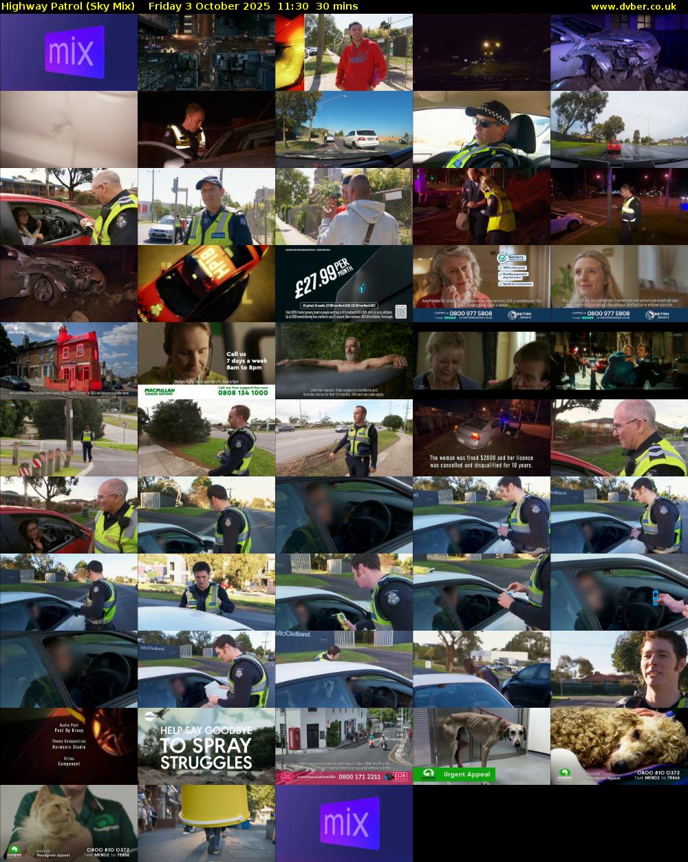 Highway Patrol (Sky Mix) Friday 3 October 2025 11:30 - 12:00