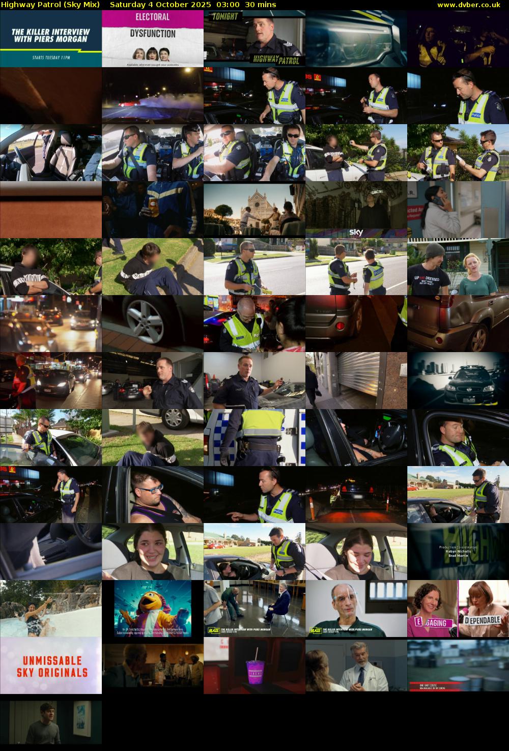 Highway Patrol (Sky Mix) Saturday 4 October 2025 03:00 - 03:30