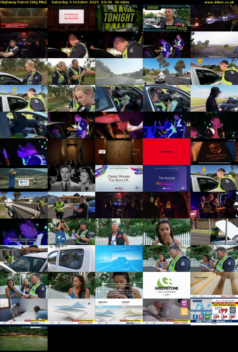 Highway Patrol (Sky Mix) Saturday 4 October 2025 03:30 - 04:00