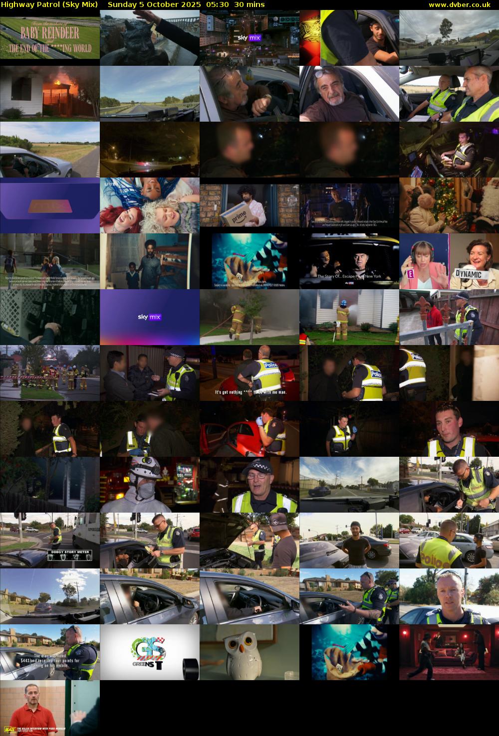 Highway Patrol (Sky Mix) Sunday 5 October 2025 05:30 - 06:00