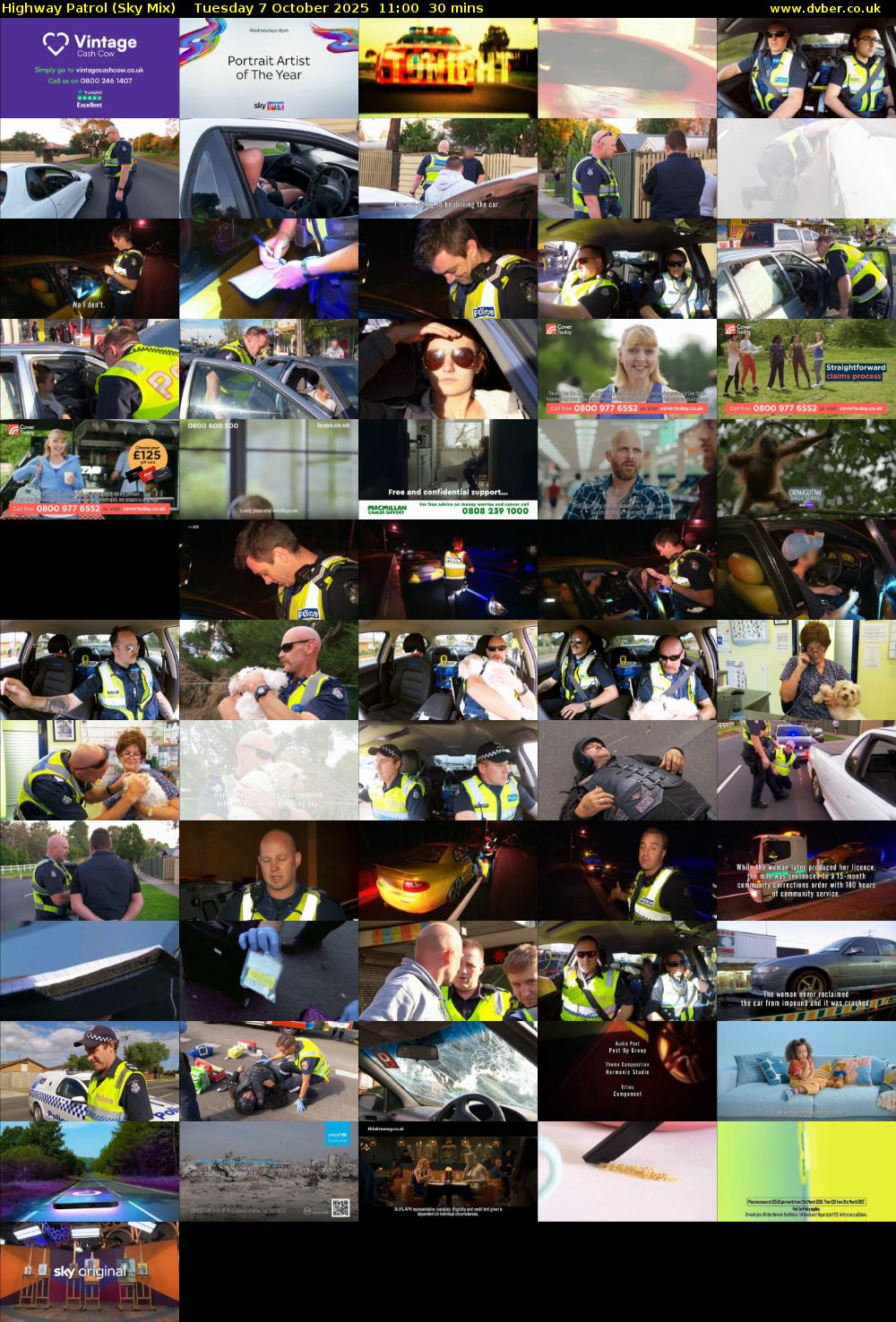 Highway Patrol (Sky Mix) Tuesday 7 October 2025 11:00 - 11:30