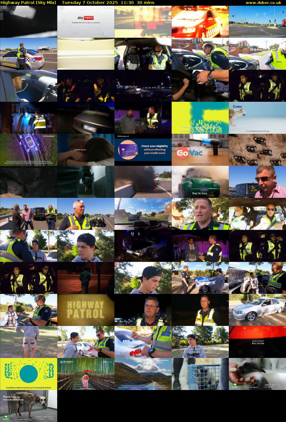 Highway Patrol (Sky Mix) Tuesday 7 October 2025 11:30 - 12:00