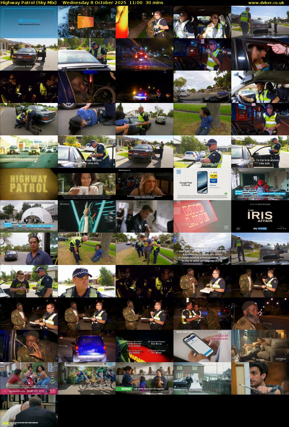 Highway Patrol (Sky Mix) Wednesday 8 October 2025 11:00 - 11:30