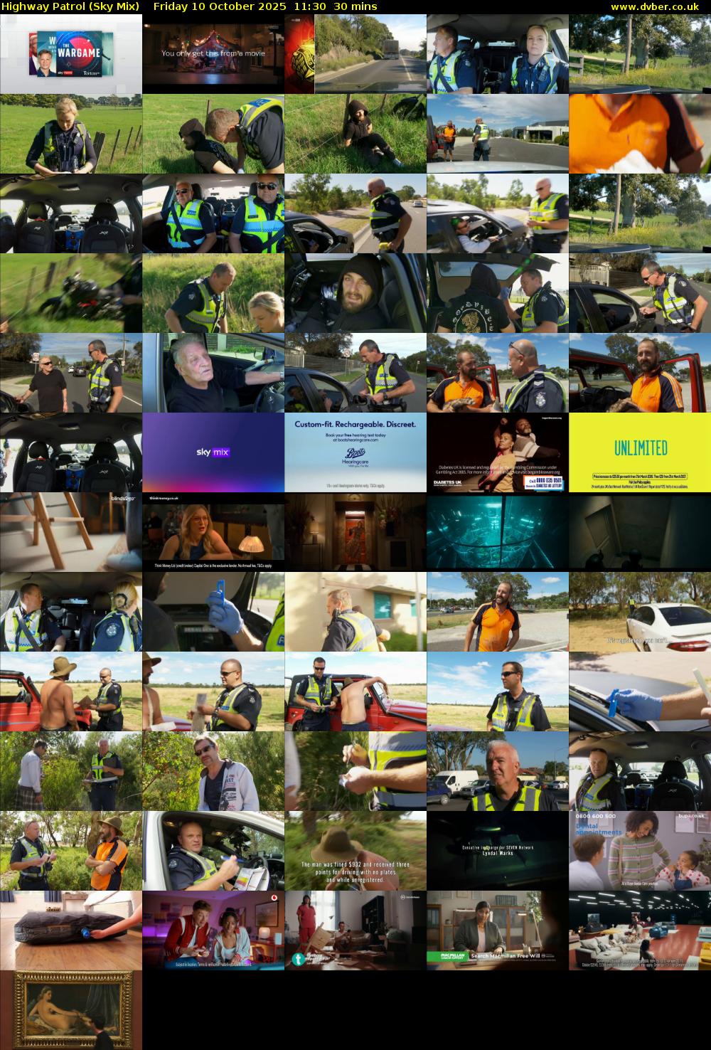 Highway Patrol (Sky Mix) Friday 10 October 2025 11:30 - 12:00