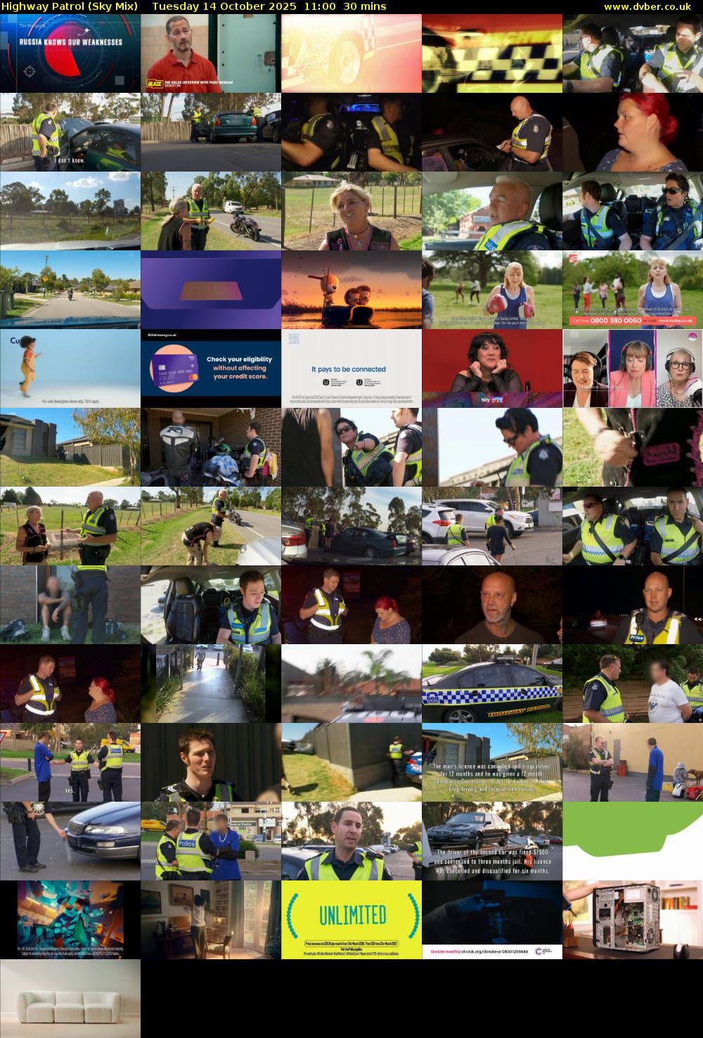Highway Patrol (Sky Mix) Tuesday 14 October 2025 11:00 - 11:30
