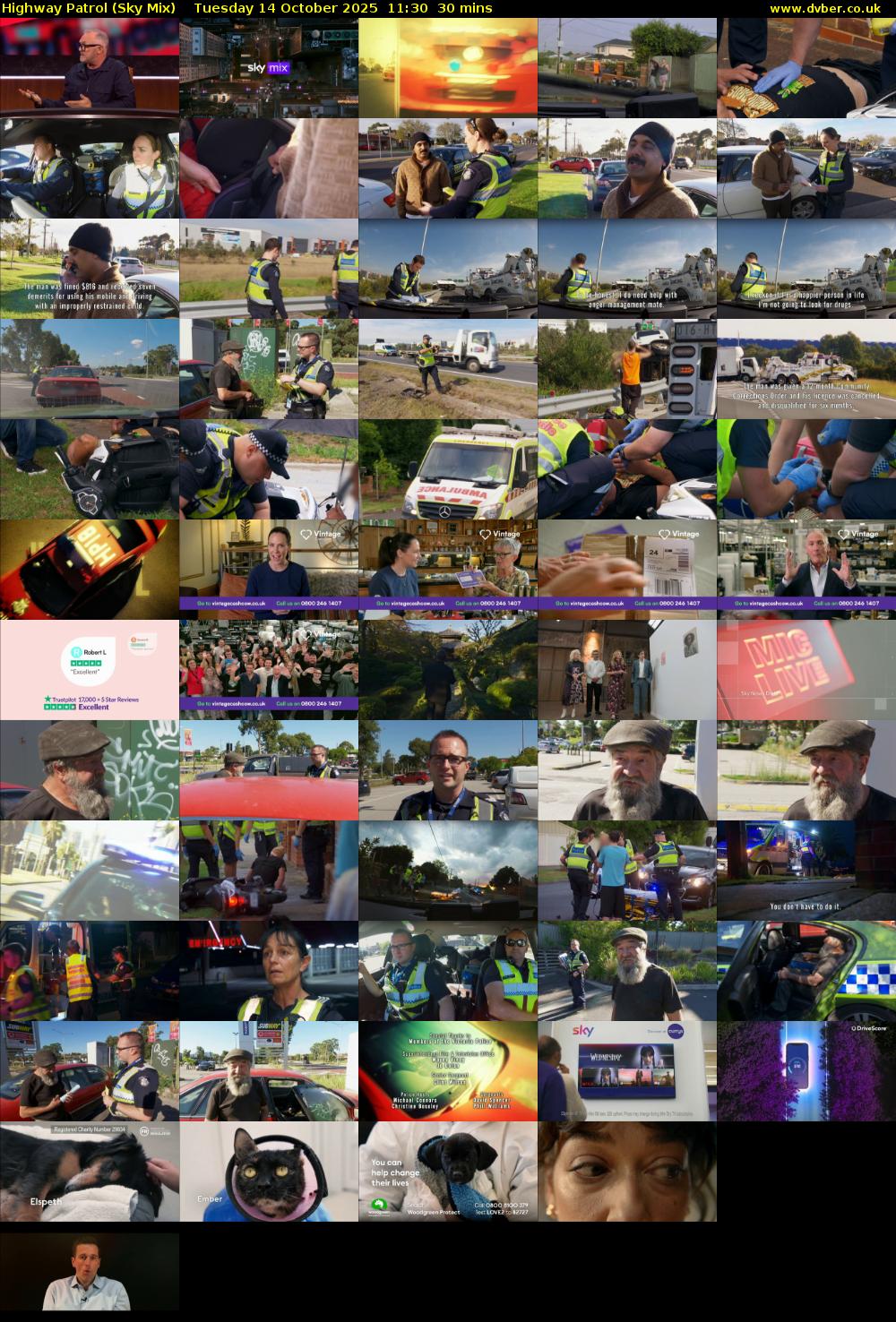 Highway Patrol (Sky Mix) Tuesday 14 October 2025 11:30 - 12:00