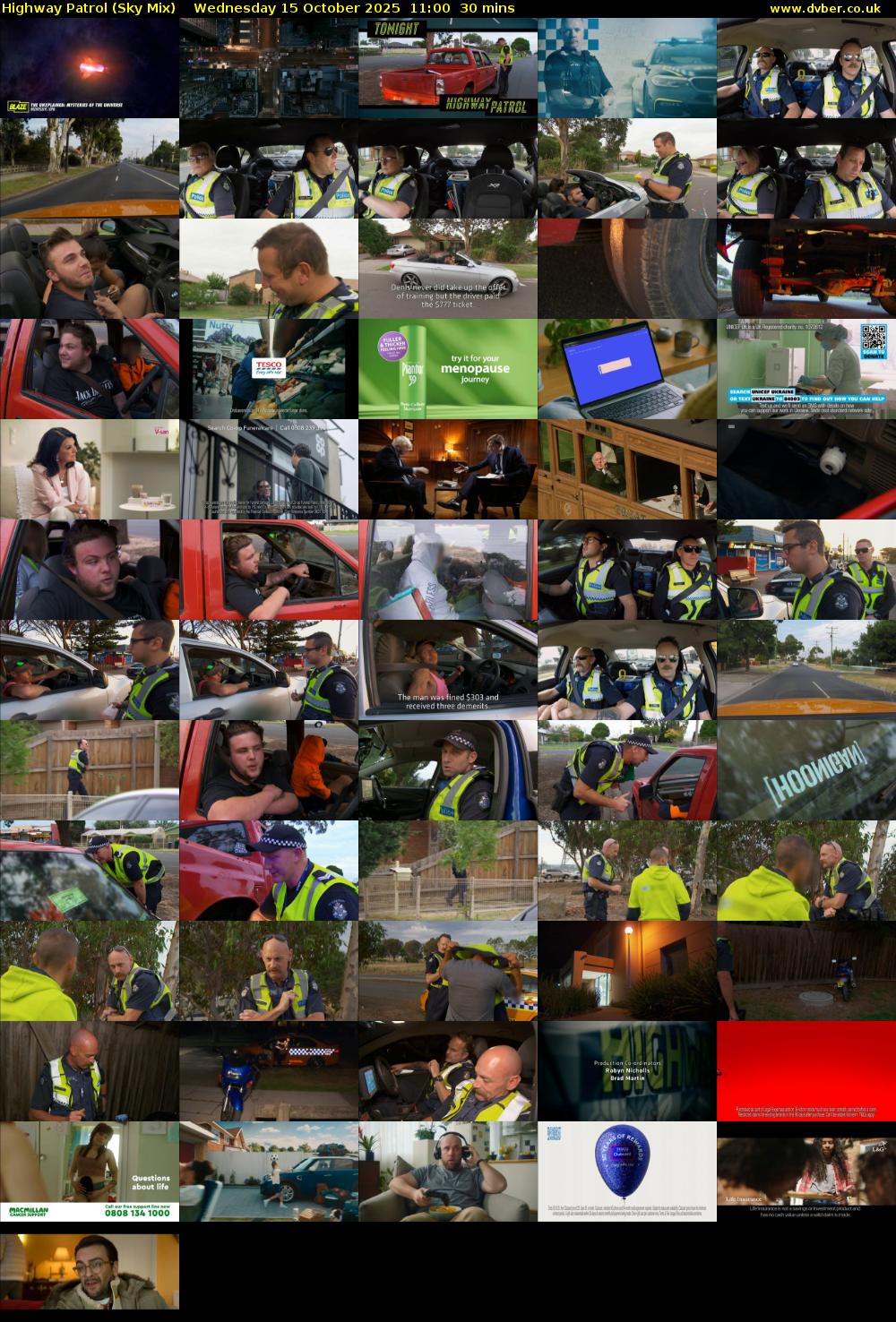 Highway Patrol (Sky Mix) Wednesday 15 October 2025 11:00 - 11:30