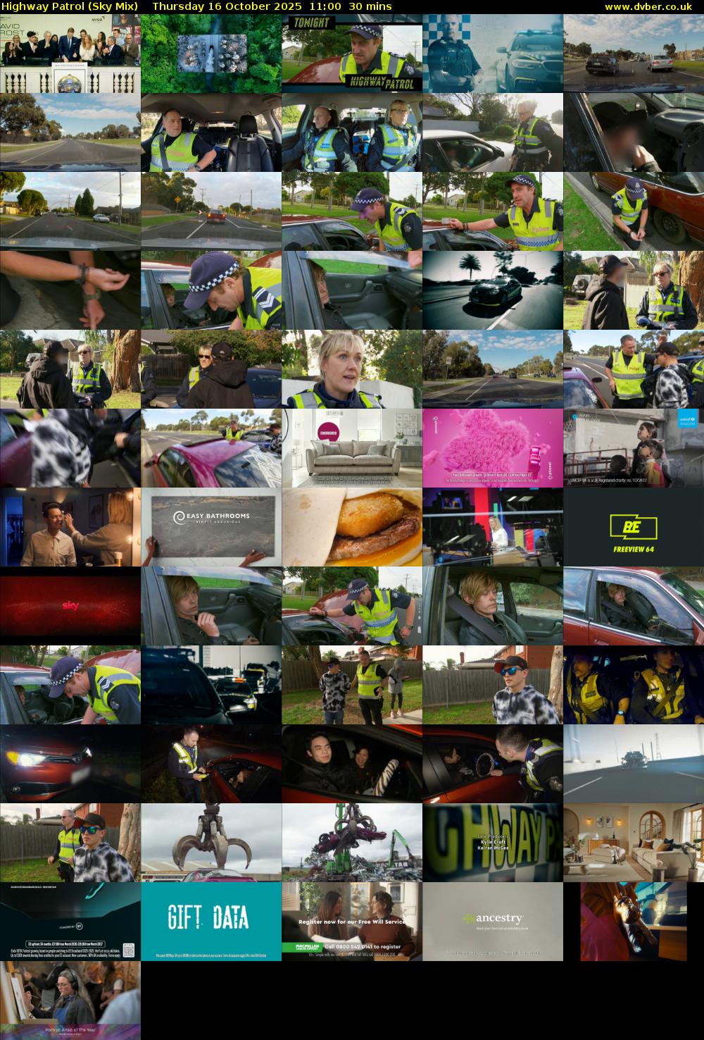 Highway Patrol (Sky Mix) Thursday 16 October 2025 11:00 - 11:30