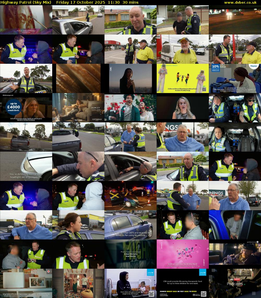 Highway Patrol (Sky Mix) Friday 17 October 2025 11:30 - 12:00