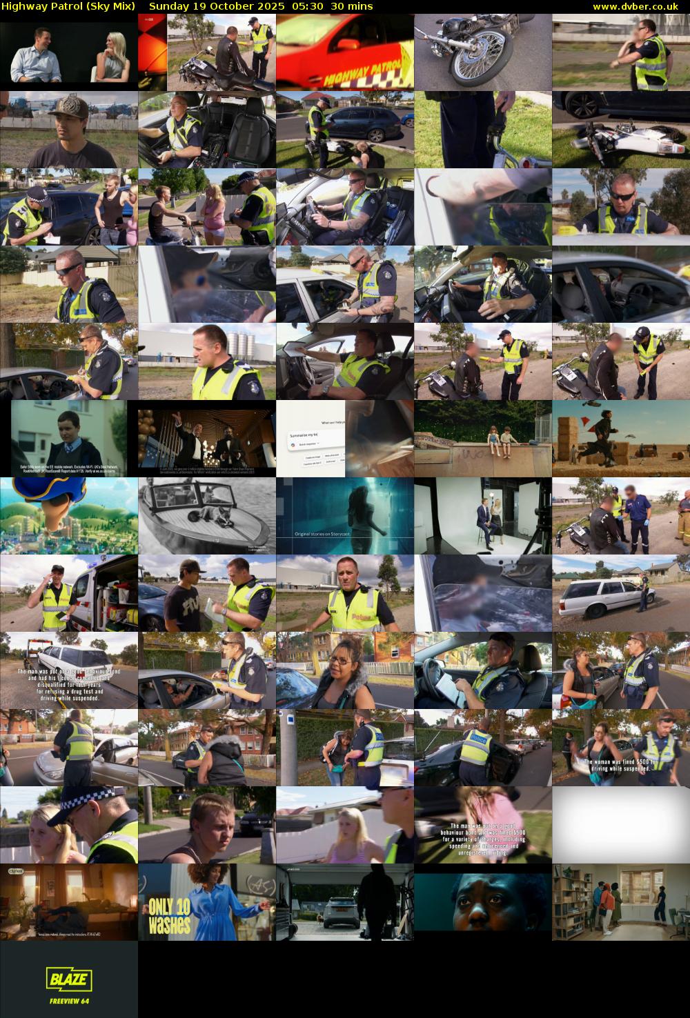 Highway Patrol (Sky Mix) Sunday 19 October 2025 05:30 - 06:00