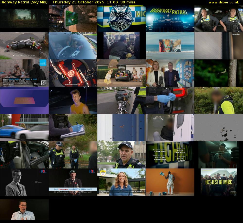 Highway Patrol (Sky Mix) Thursday 23 October 2025 11:00 - 11:30