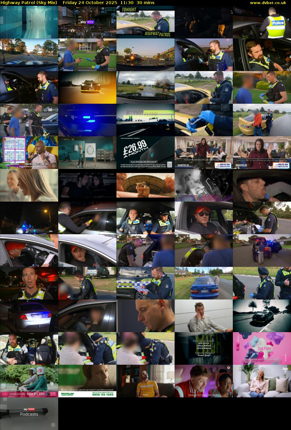 Highway Patrol (Sky Mix) Friday 24 October 2025 11:30 - 12:00