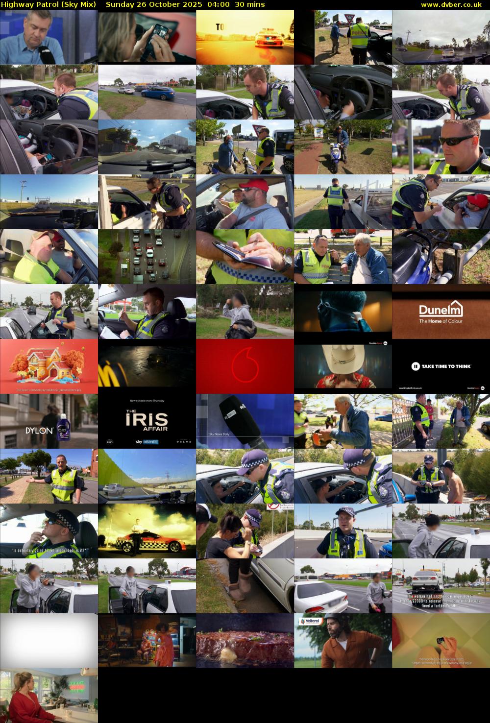 Highway Patrol (Sky Mix) Sunday 26 October 2025 04:00 - 04:30
