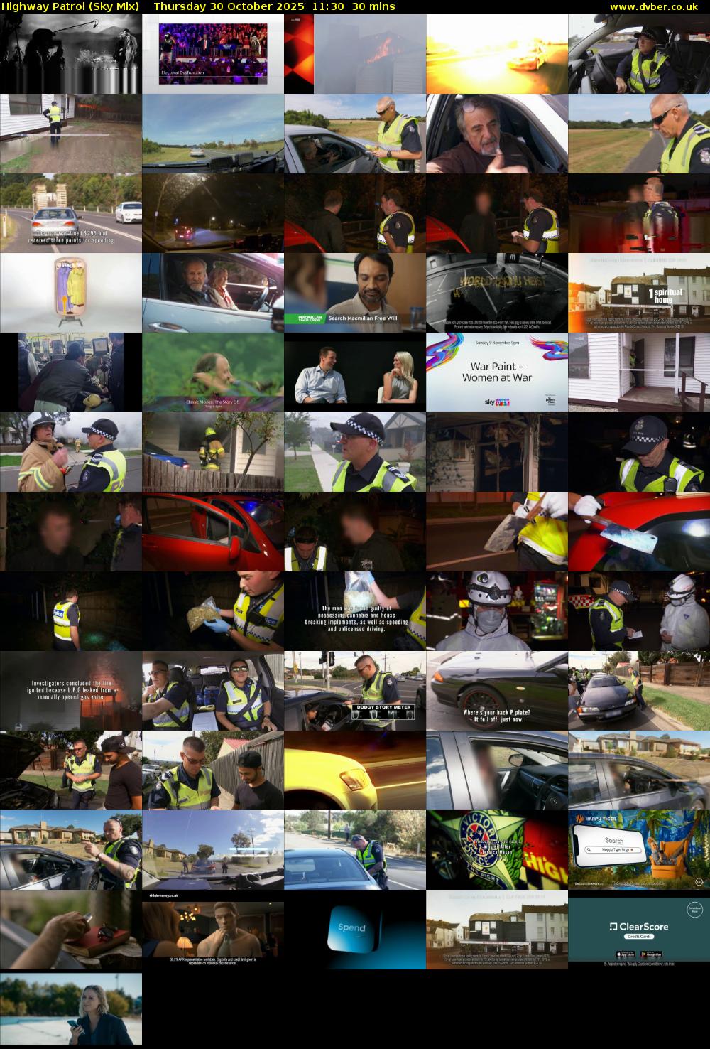 Highway Patrol (Sky Mix) Thursday 30 October 2025 11:30 - 12:00