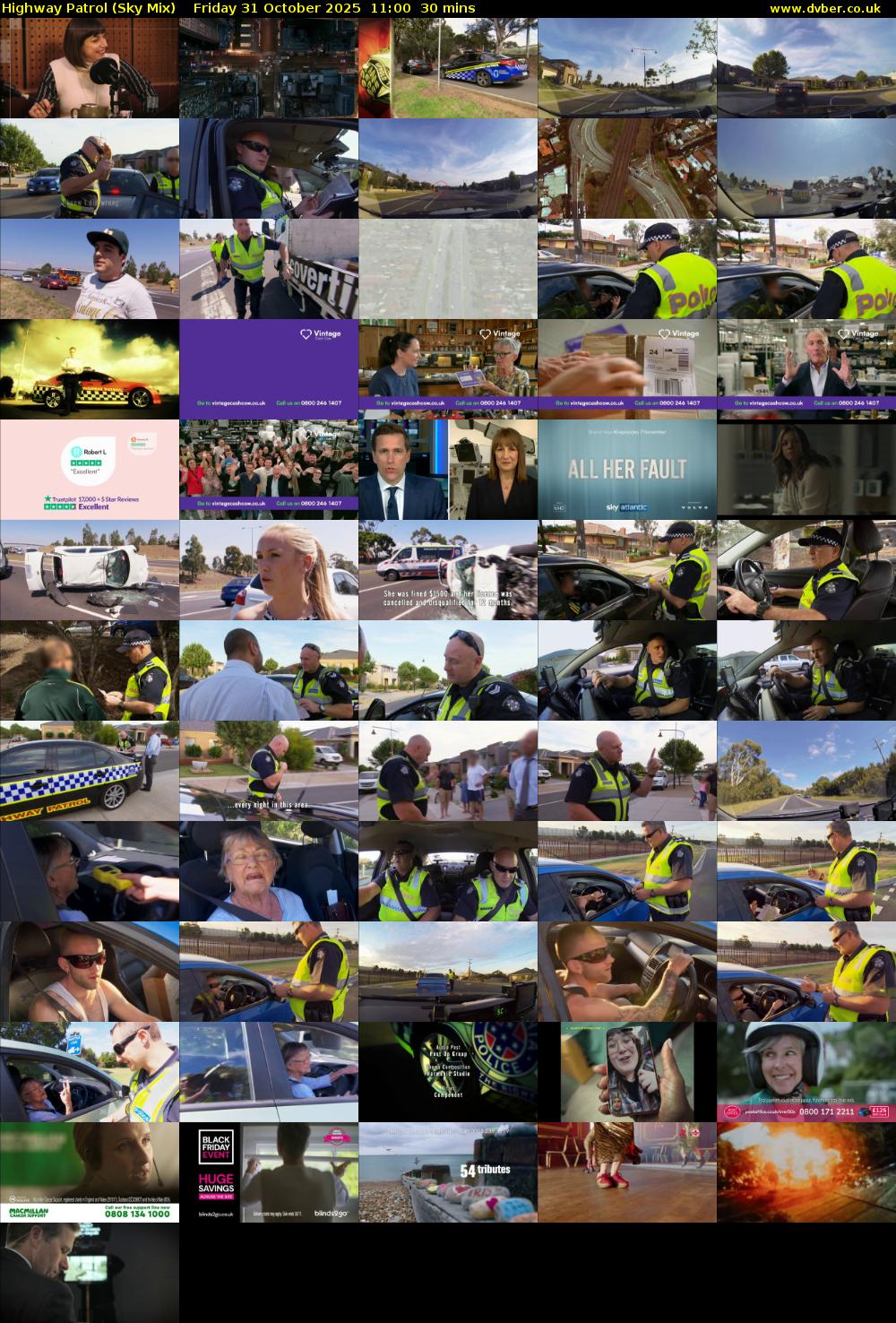 Highway Patrol (Sky Mix) Friday 31 October 2025 11:00 - 11:30