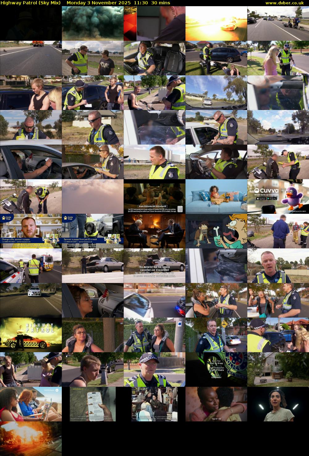Highway Patrol (Sky Mix) Monday 3 November 2025 11:30 - 12:00