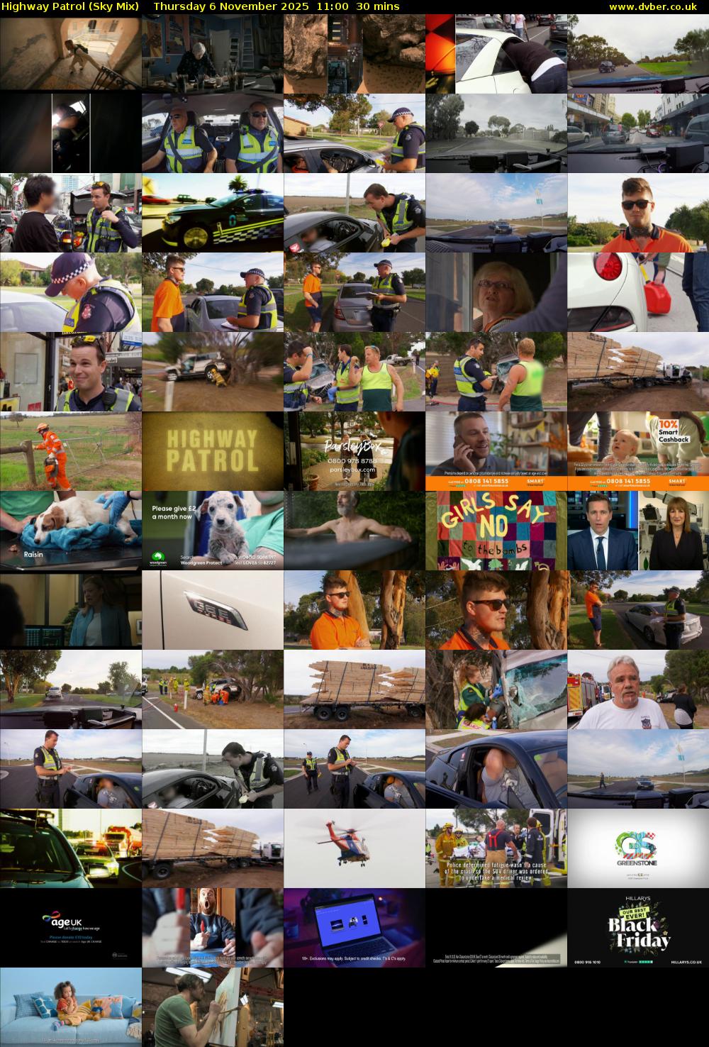 Highway Patrol (Sky Mix) Thursday 6 November 2025 11:00 - 11:30