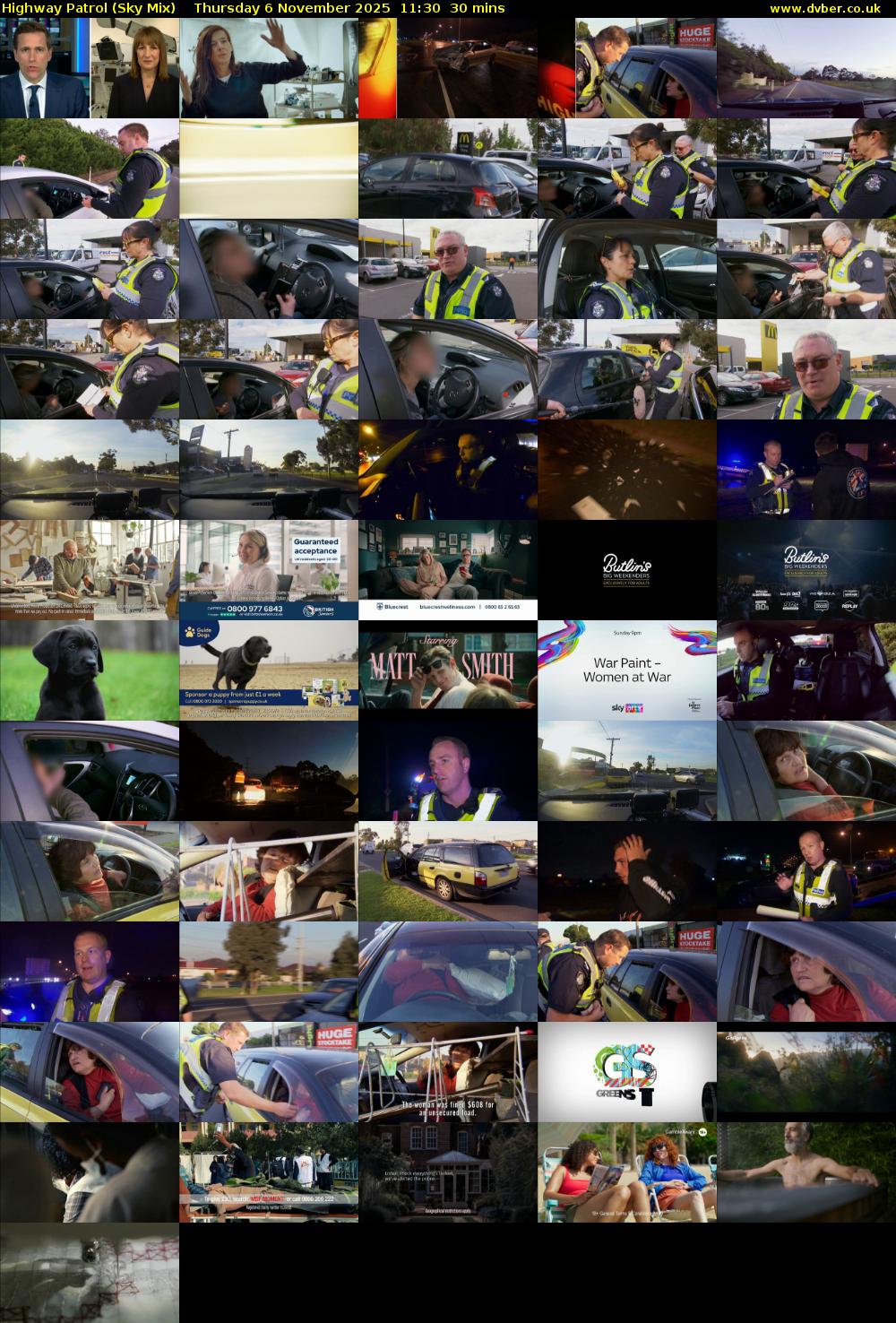 Highway Patrol (Sky Mix) Thursday 6 November 2025 11:30 - 12:00