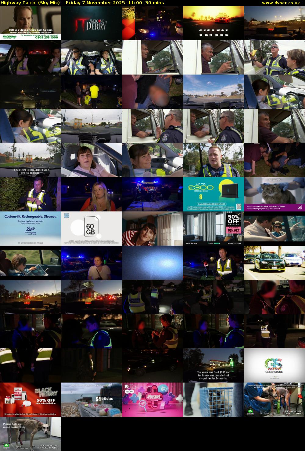 Highway Patrol (Sky Mix) Friday 7 November 2025 11:00 - 11:30