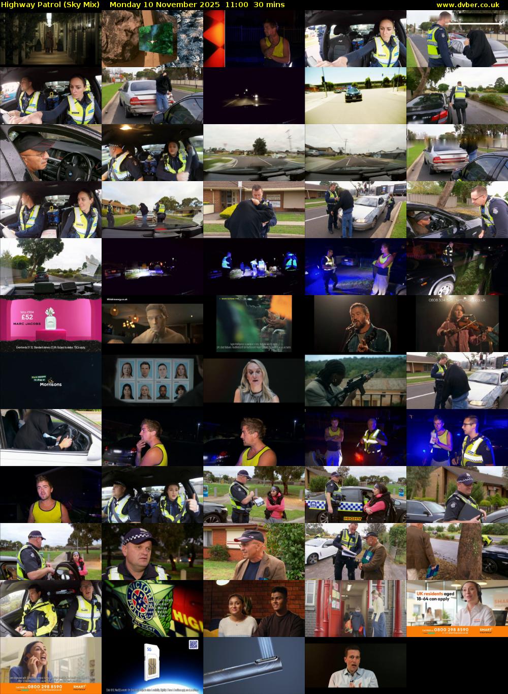 Highway Patrol (Sky Mix) Monday 10 November 2025 11:00 - 11:30
