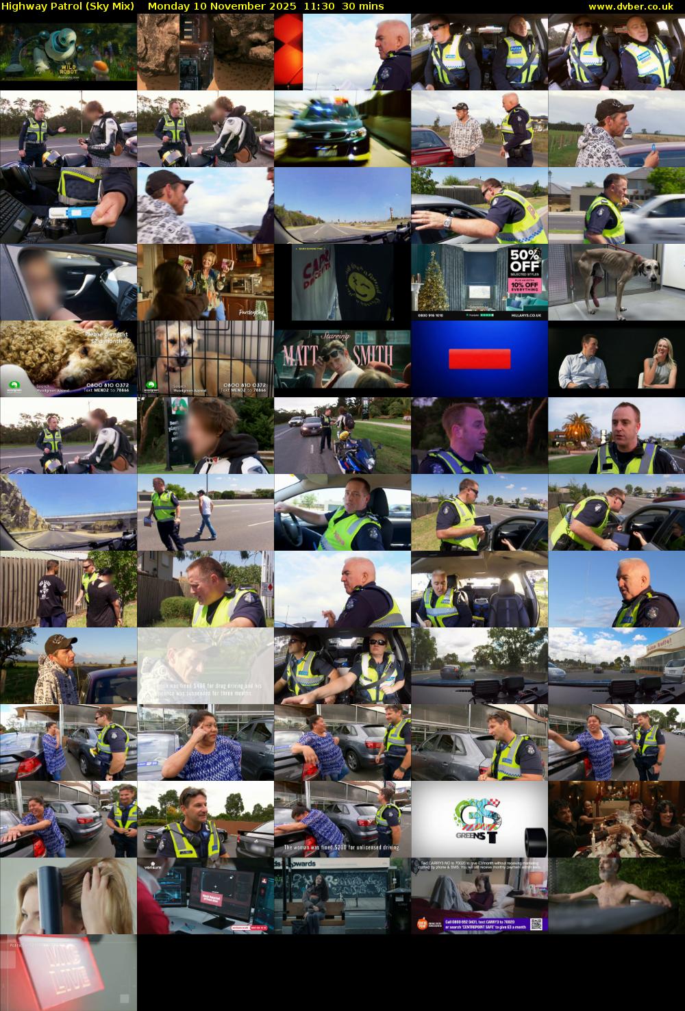 Highway Patrol (Sky Mix) Monday 10 November 2025 11:30 - 12:00