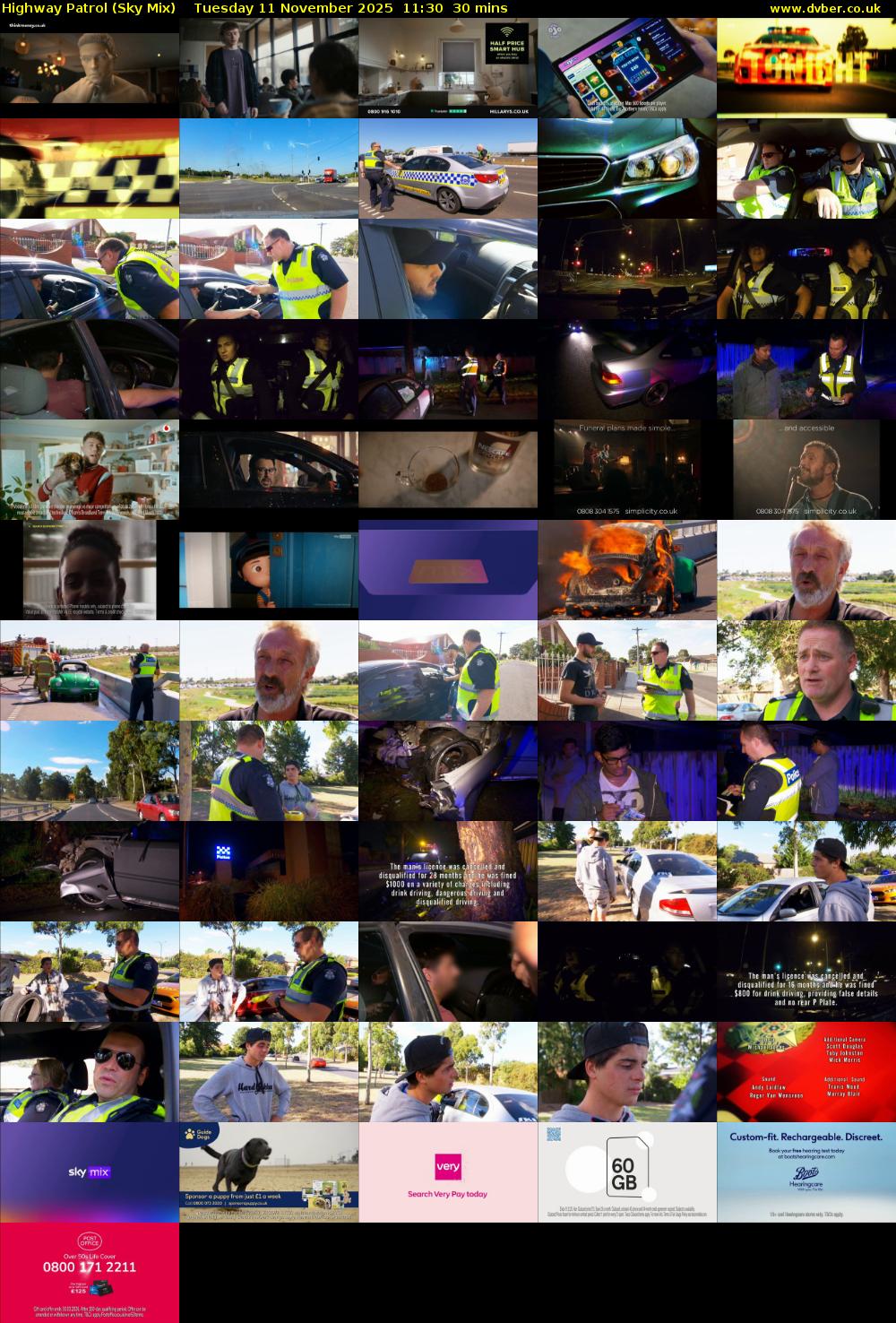 Highway Patrol (Sky Mix) Tuesday 11 November 2025 11:30 - 12:00