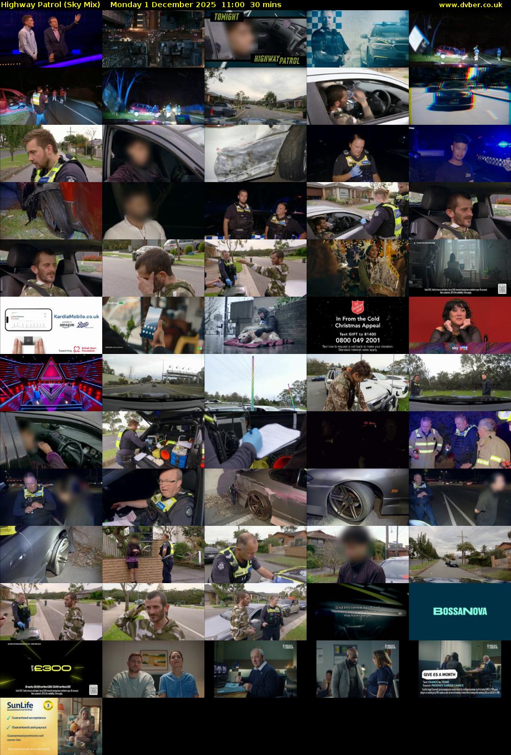 Highway Patrol (Sky Mix) Monday 1 December 2025 11:00 - 11:30