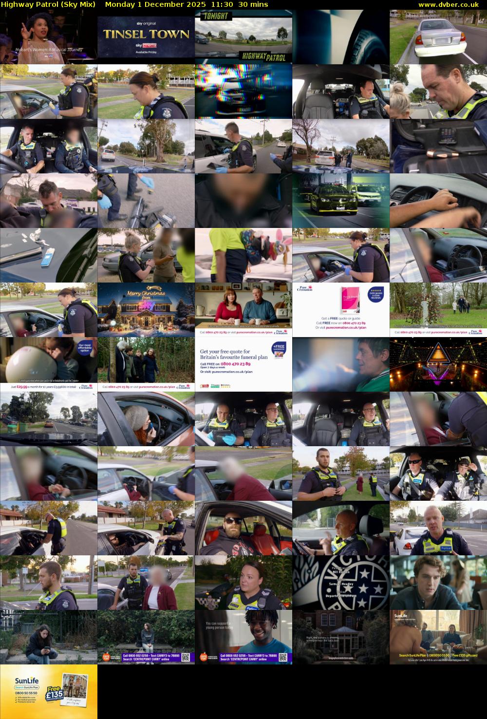 Highway Patrol (Sky Mix) Monday 1 December 2025 11:30 - 12:00